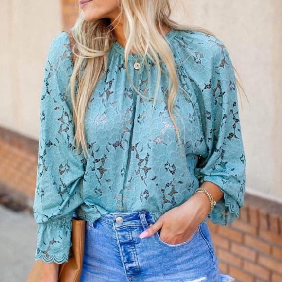 Free People Tops - Free People Long Sleeve Lace Top